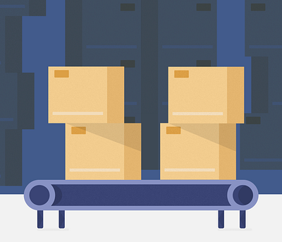 Warehouse fulfillment affinitydesigner boxes carousel illustration rebound