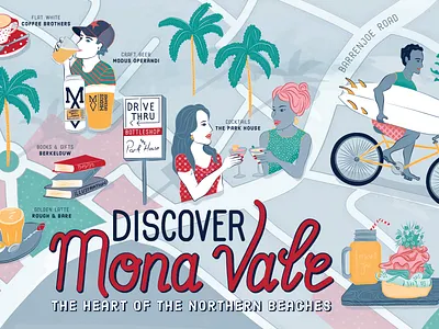 My Mona Vale design handlettering illustration maps