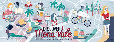 My Mona Vale design handlettering illustration maps