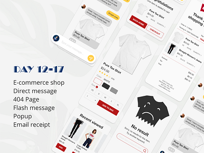 DAY 12-17 E-commerce Shop 404 page daily ui direct messaging ecommerce message popup ui