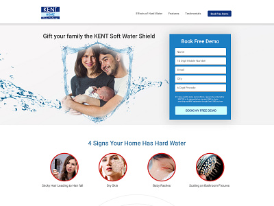 Water Softeners Landing Page branding character clean colors debut debuts dekstop design illustration landing man page purple technology ui ux water web website