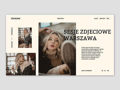 Photographer V2 design landing page typography ui ux website