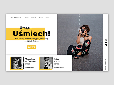 Photographer V3 design landing page typography ui ux website