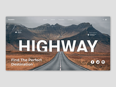 Highway design landing page typography ui ux website