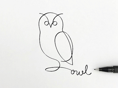 Owl animal artwork branding croquis doodle graphic icon illustration linedrawing logo meanimize minimalism owl pictogram simplicity