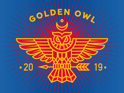 Golden Owl design geometry graphic graphic art graphicdesign illustration illustrator logo logotype logotypes mark owl owl logo symetry vector