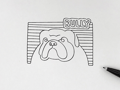 Bully animal artwork bulldog bully croquis doodle graphic icon illustration linedrawing meanimize minimalism pictogram simplicity