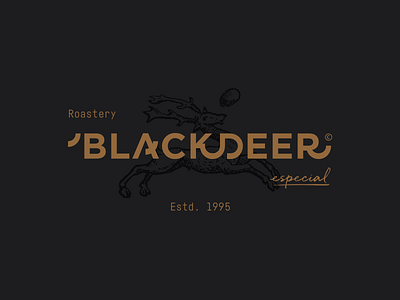 BLACKDEER - Branding - Logo branding coffee deer design identity illustration logo roastery typography