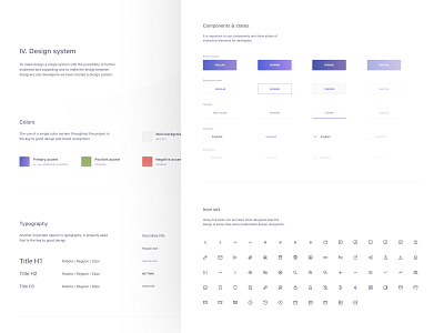 Design system handbook button states colors components design system icon set symbols typography