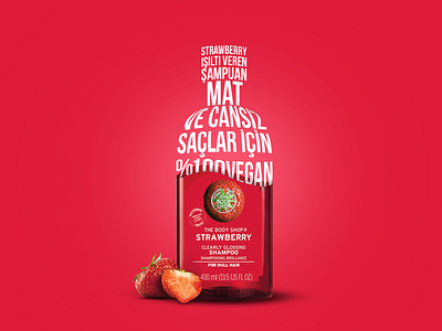 The Body Shop - 100% Vegan Shampoo creative creative retouch digital art key visual the body shop typography typography design