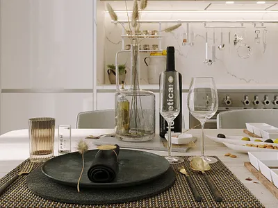 A fragment of the kitchen interior in a studio apartment 3d 3ds max 3dsmax cgart cgi corona render corona renderer interior interior design interiors