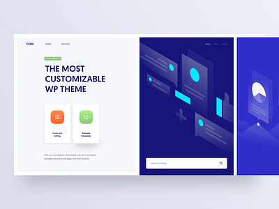 Cesis Wordpress New Landing Page :: Hero Header blog blue business card cesis clean creative features landing page minimal product landing page purple template tranmautritam ui design web design wordpress wordpress theme wp wp theme