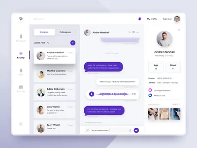 iPad Hospital App (chat) chat consultation dashboard doctor health healthcare hospital ipad light medical web