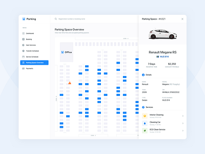 Parking Scheme admin panel airport automobile b2b car crm dashboad parking parking lot rent reserve saas service task ui user experience user inteface ux web web design