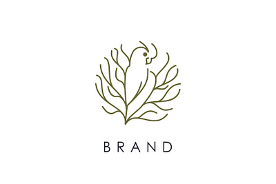 Bird Nest Logo FOR SALE bird branding design for sale home logo natural nature nest tree vector