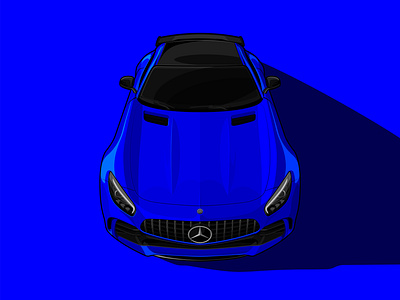 Mercedes AMG GTR amg blue car colour design exotic gtr illustration illustrator mercedes vector