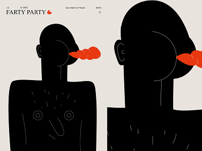 farty party abstract asshole butt composition illustration laconic lines minimal poster poster art