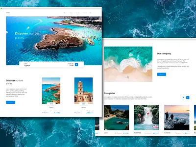 Traveling Website adobe xd blue colors design my portofolio personal work presentation summer web design