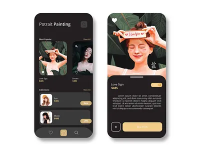 Digital market place UI design for artist ( Dark Version) app branding design designs digital digital art digital illustration digital painting illustration ui ux ui design uidesign uidesignchallenge uidesigner uiux ux webdesign website