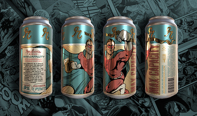 Rueben's Brews - Max Capacity Hazy IPA art beerart beerdesign canart comic graphicdesign illustration illustrator labelart labeldesign marvel popart procreate superhero