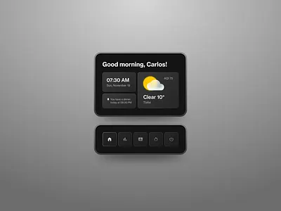 General Informational Widget (Concept Design) buttons concept custom icon date freelance fridge widget glassmorphism gradients information inspiration product design schedule time ui uiux user experience user interface ux weather widget