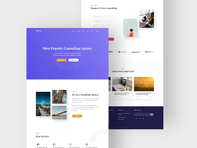 Agency landing page agency portfolio dailyui design dribbble exploration homepage landing page onepage sketch ui ui ux uiux ux web web design