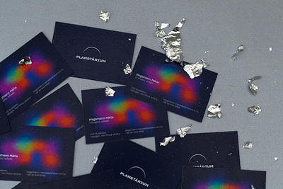 Business Cards from the identity of Planetarium Budapest branding business card cloud design identity identity design logo museum nebula planet planetarium space stars typography