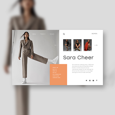 Сoncept page (model agency) design concept digital e commerce fashion fashion shop landing landing page online shop ui ui ux ui design website design