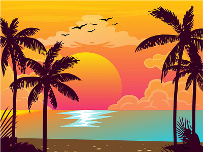 Landscape Beach 01 illustration vector