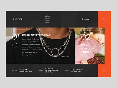 Interesi fashion landing photography ui ux web webdesign