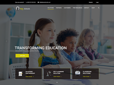 School site landing page school ui website