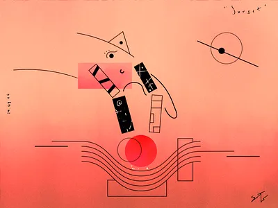 SUNSET abstract adobe illustrator beauty colors draw dribbble hand illustration shot sun sunset suprematism