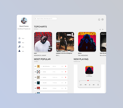 Music App adobe xd design graphic design minimalism tbilisi ui ui design ux ux design web concept web design