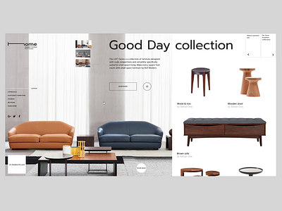 Home_collection study animation banner clean furniture interaction landing ui ux webdesign