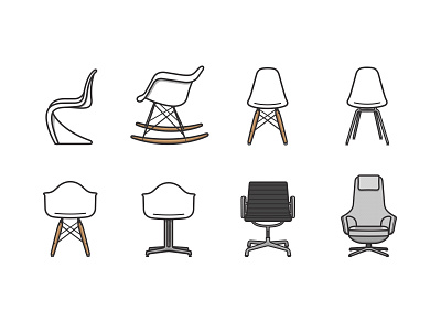 Vitra Classics chair eames furniture furniture design icon illustation interior simple vector vitra