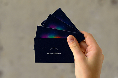 Business Cards from the identity of Planetarium Budapest business card cloud identity identity design logo museum nebula planet planetarium space stars typography