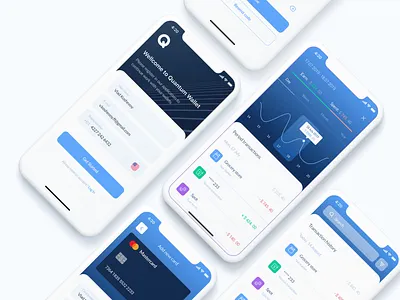 Quantum Wallet p.2 app application banking cards design graph interaction interface ios iphonex iponex login mobile mobile app product transactions ui ux uxui