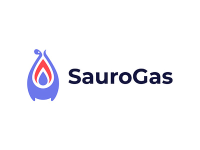 SauroGas brand branding dinosaur flame gas icon illustration logo mark vector