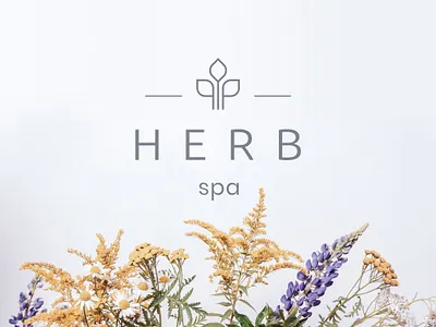 The Herb Spa 🌿 brand branding clean design geometric graphic grey icon identity logo logotype minimal modern monochrome natural nature presentation simple spa vector