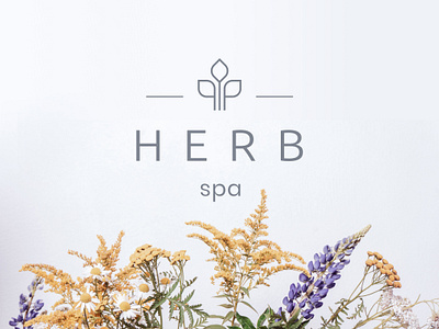 The Herb Spa 🌿 brand branding clean design geometric graphic grey icon identity logo logotype minimal modern monochrome natural nature presentation simple spa vector