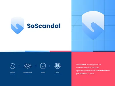 Online Reputation Agency Logo Brand Identity accompany agency bluetooth boat brand identity branding communication crisis flat guarantee hand letter logo protection reputation scandal shield sos