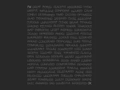 I'm OK art art print concept art conceptual design emotions feelings fun funny gray minimal ok t shirt tee typography typography art