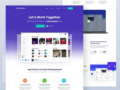 Saas Software Landing page clean creative dashboard landing landing page saas saas app software ui web
