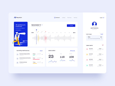 Neuron Dashboard app application blue clean dashboard design desktop digital flat graphic design illustration minimal ui ui design uidesign ux ux design uxdesign web website