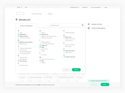 Multi Select Dropdown categories clean filters minimal multiselect select selection selector tags ui ux