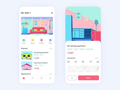 Rent a house app app branding cool colors design logo rent a house app rent a house app ui ux 插图 概念