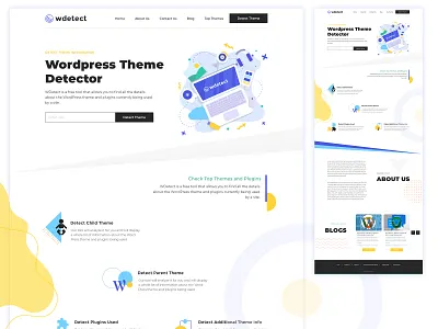 Wordpress Theme detector website design design detector riturohilla ui user experience user interface ux web website wordpress wordpress design wordpress theme