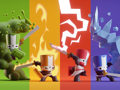 Castle Crashers b3d blender castle crashers characters game art isometric stylized