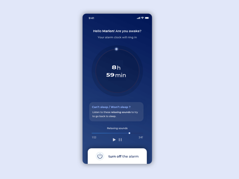 Daily UI #014 - Countdown Timer app app design application daily ui daily ui challenge dailyui design sleeping app ui