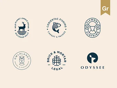 Elegant logo collection - Behance feature animal bird branding deer elegant emblem fish geometry logo luxury monogram owl stag wild
